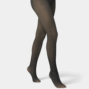 HUE Faux Sheer Fleece-Lined Tights in Black M/L NWT